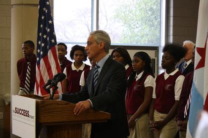 Mayor Rahm Emanuel speaks at the launch of The Success Project